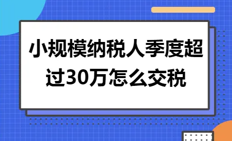 2023小規(guī)模季度超過30萬怎么納稅(超額納稅策略)